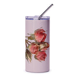 Roses Tumbler, Floral Tumbler, Flower Design, Botanical Tumbler, Pretty Tumbler, Nature Tumbler, Gift For Her, Gift For Mom, Roses Gift - Tawshia