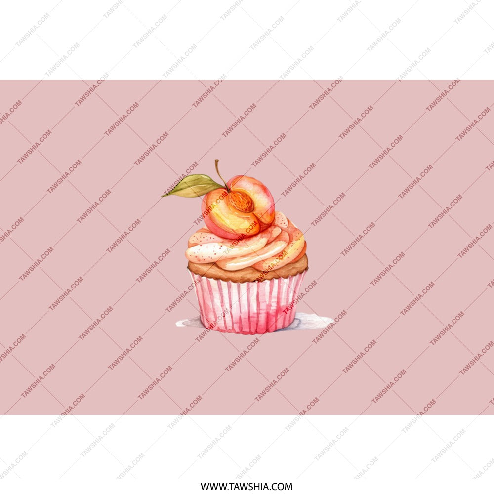 Peach Cupcake Tumbler, Watercolor Tumbler, Peach Lover Gift, Dessert Tumbler, Foodie Gift, Cute Tumbler, Travel Mug, Stainless Steel Tumbler - Tawshia