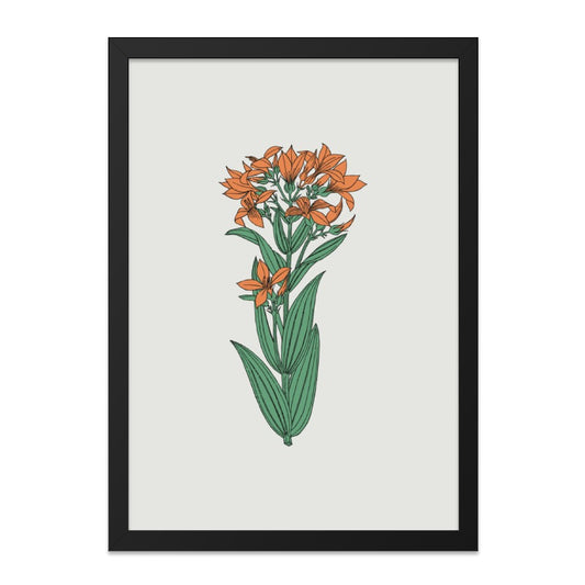 Orange Lily Wall Art, Floral Print, Botanical Illustration, Minimalist Decor, Modern Home Decor, Flower Wall Hanging (131 characters) - Tawshia