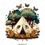 Camping Mug, Butterfly Mug, Nature Lover Mug, Tent Art Mug, Adventure Mug, Outdoorsy Gift, Coffee Mug, Tea Mug, Hot Chocolate Mug, Unique - Tawshia