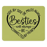 Besties Mouse Pad, Best Friend Gift, Long Distance Friendship, Connected by Heart, Unique Desk Accessory, Friendship Gift Idea - Tawshia