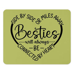 Besties Mouse Pad, Best Friend Gift, Long Distance Friendship, Connected by Heart, Unique Desk Accessory, Friendship Gift Idea - Tawshia
