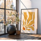 Abstract Art Wall Art, Minimalist Print, Boho Home Decor, Geometric Shapes, Orange Yellow Wall Decor, Modern Art Print, Trendy Wall Art - Tawshia
