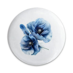 Blue Poppy Pinback Button, Floral Pin, Flower Button, Gift Idea, Aesthetic Button, Nature Inspired, Trendy Pin, Poppies Pinback Button - Tawshia