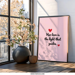 Love Guide Wall Art, Heart Decor, Inspirational Quote Print, Gift for Her, Light and Love Decor, Minimalist Art, Home Decor, Framed Wall Art - Tawshia