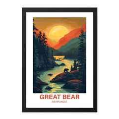 Great Bear Rainforest Wall Art, Nature Scene, Wildlife Art, Sunset Landscape, Animal Print, Forest Art, Adventure Decor, Wilderness Poster - Tawshia
