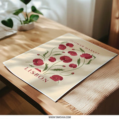 Flower Market Lisbon Photographic Print, Floral Art, Botanical Wall Decor, Modern Home Art Print, Poppy Art, Gift Idea - Tawshia