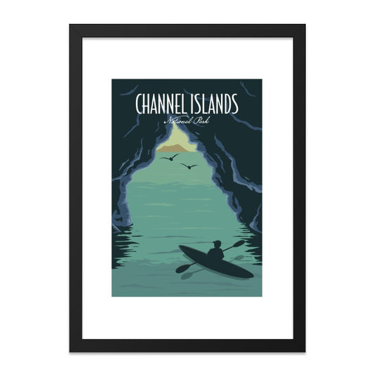 Channel Islands Wall Art, National Park Print, Kayak Art Print, California Travel Poster, Vacation Souvenir, Home Decor, Framed Art - Tawshia
