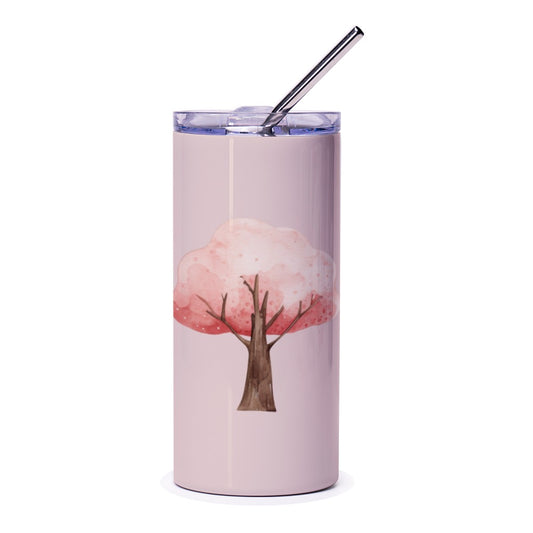 Cherry Blossom Tree Tumbler, Pink Floral Tumbler, Spring Decor, Watercolor Tree Tumbler, Gift for Her, Travel Tumbler, Cute Drinkware - Tawshia
