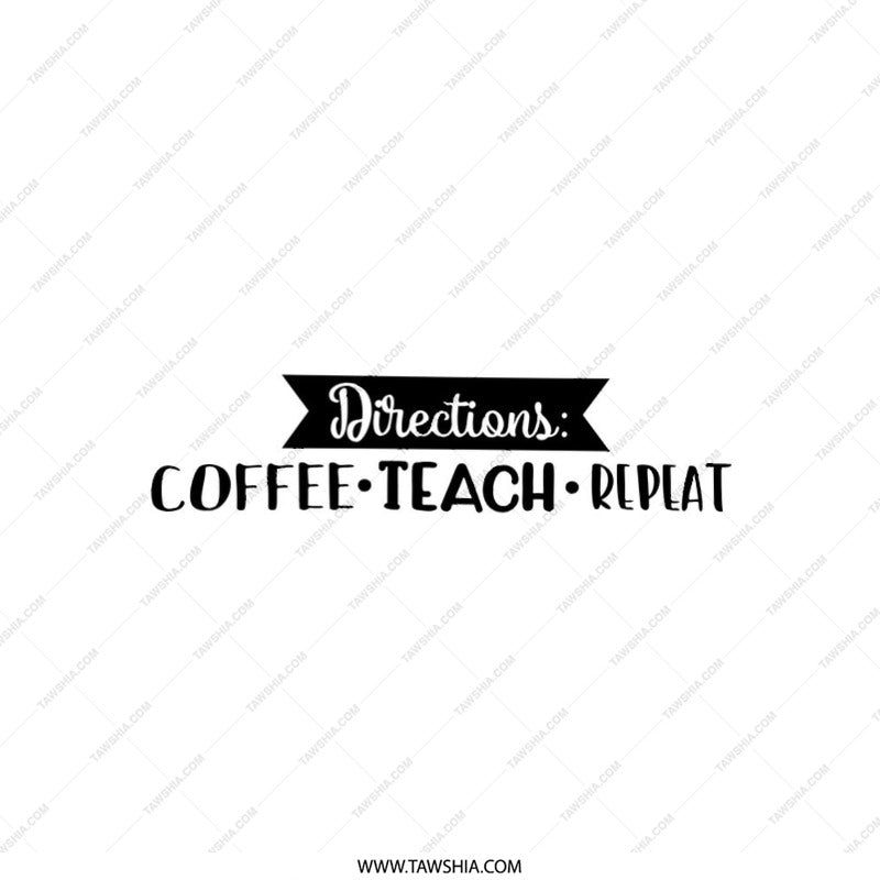 Coffee Teach Repeat Pillow, Teacher Gift Pillow, Funny Teacher Pillow, Teaching Pillow, Coffee Lover Pillow, Directions Pillow - Tawshia