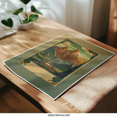 Mountainscape Photographic Print, Islamic Art, Landscape, Desert Peaks, Architectural Detail, Decorative Print, Wall Decor - Tawshia