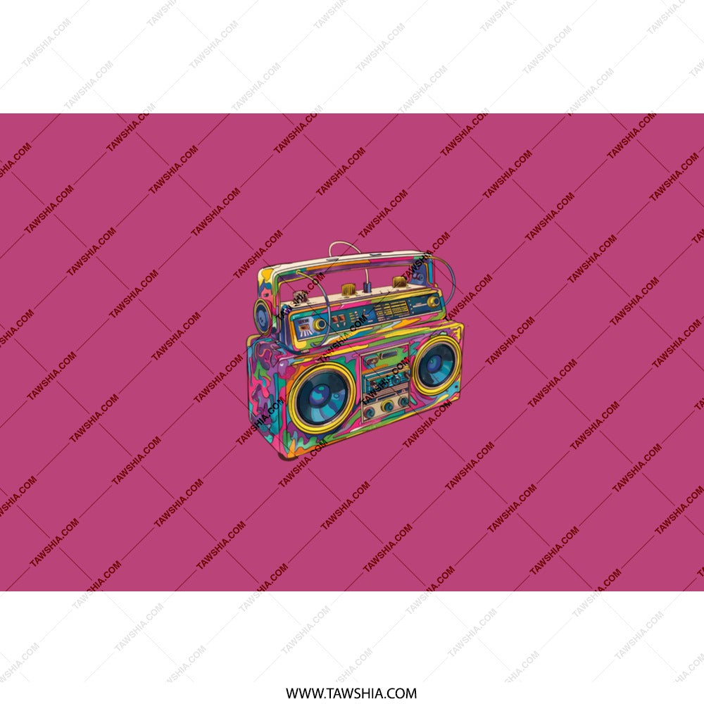 Retro Radio Tumbler, Boombox Gift, Colorful 80s Design, Music Lover Tumbler, Novelty Cup, Travel Mug, Trendy Tumbler - Tawshia