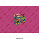 Retro Radio Tumbler, Boombox Gift, Colorful 80s Design, Music Lover Tumbler, Novelty Cup, Travel Mug, Trendy Tumbler - Tawshia
