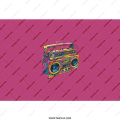 Retro Radio Tumbler, Boombox Gift, Colorful 80s Design, Music Lover Tumbler, Novelty Cup, Travel Mug, Trendy Tumbler - Tawshia