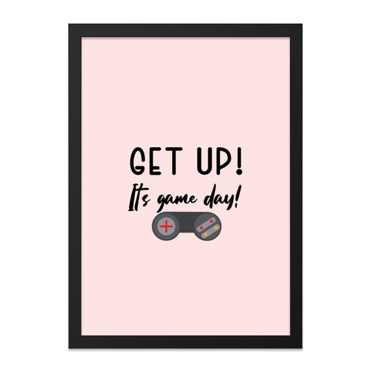 Game Day Wall Art, Get Up Gamer Print, Video Game Room Decor, Kids Playroom Art, Gift for Gamers, Boys Bedroom Wall Decor - Tawshia