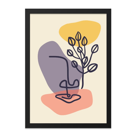 Abstract Face Wall Art, Minimalist Print, Line Art Poster, Botanical Decor, Modern Art Print, Living Room Decor, Home Decor, Artwork - Tawshia