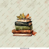 Stack of Books Pocket Mirror, Fall Leaves, Book Lover Gift, Autumn Reading, Reader Gift, Library Decor, Compact Mirror, Gift for Her - Tawshia
