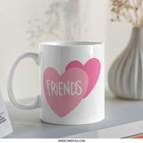 Best Friends Mug, Friendship Gift, Pink Hearts Coffee Mug, Friend Mug, Gift for Friends, Cute Mug, Friends TV Show Mug - Tawshia