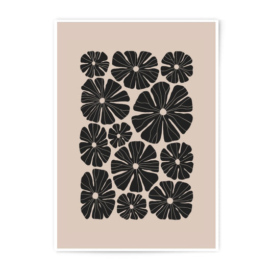 Floral Photographic Print, Minimalist Art Print, Black and Beige Flower Art, Botanical Wall Decor, Modern Home Decor, Floral Arrangement - Tawshia