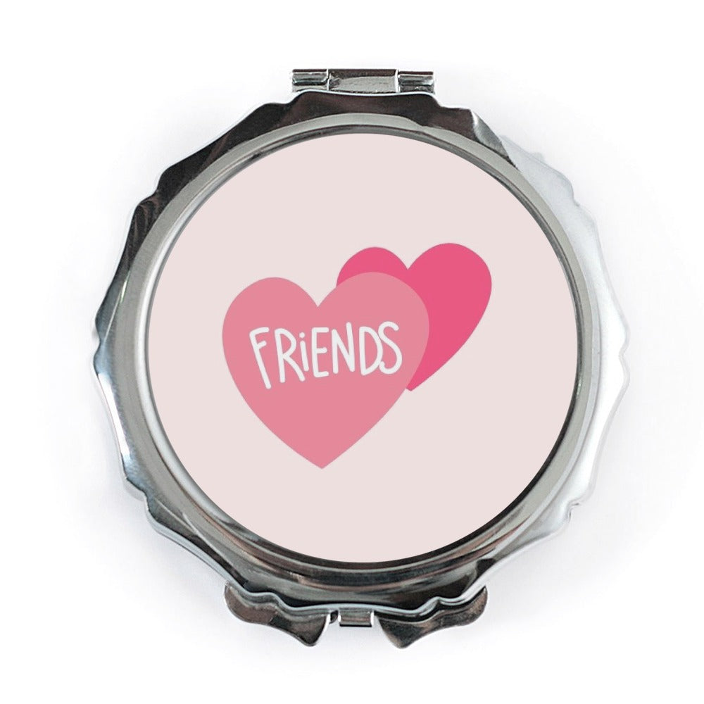 Friends Heart Pocket Mirror, Best Friend Gift, Friendship Mirror, Cute Makeup Mirror, Compact Mirror, Birthday Gift, Valentines Day Gift - Tawshia