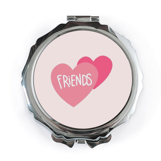 Friends Heart Pocket Mirror, Best Friend Gift, Friendship Mirror, Cute Makeup Mirror, Compact Mirror, Birthday Gift, Valentines Day Gift - Tawshia