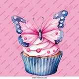 Butterfly Cupcake Pinback Button, Cute Food Pin, Pink Button, Kawaii Badge, Gift for Baker, Party Favor, Collectible Pin, Adorable Button - Tawshia
