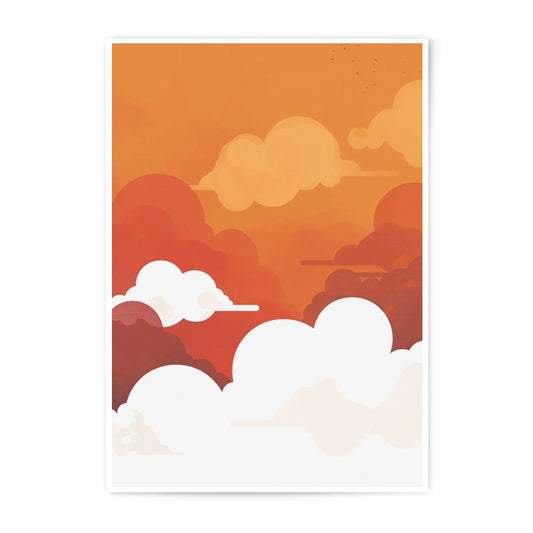 Orange Clouds Photographic Print, Modern Wall Art, Cloudscape Print, Sky Art, Home Decor, Abstract Art Print, Colorful Wall Art - Tawshia