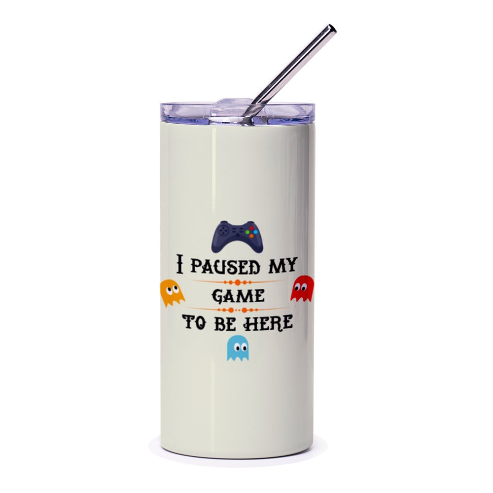Paused My Game Tumbler, Funny Gamer Gift, Video Game Lover Present, Gaming Addict Tumbler, Novelty Gaming Tumbler, Gifts for Gamers - Tawshia