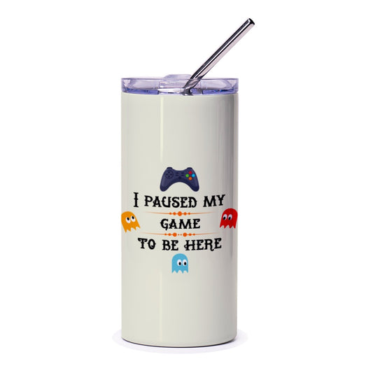 Paused My Game Tumbler, Funny Gamer Gift, Video Game Lover Present, Gaming Addict Tumbler, Novelty Gaming Tumbler, Gifts for Gamers - Tawshia