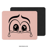 Crying Eyes Mouse Pad, Sad Cartoon Eyes, Dramatic Tears Mousepad, Anime Style Tears, Pink Desk Accessory, Unique Mouse Pad, Funny Gift - Tawshia