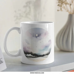 Watercolor Night Sky Mug, Cloudscape Coffee Mug, Celestial Art, Unique Mug Gift, Artistic Tea Cup, Dreamy Mug, Moon Mug, Stars Mug, Gift - Tawshia