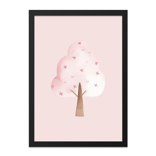 Pink Blossom Tree Wall Art, Watercolor Tree Print, Nursery Decor, Girly Room Decor, Botanical Wall Art, Minimalist Art, Spring Decor - Tawshia