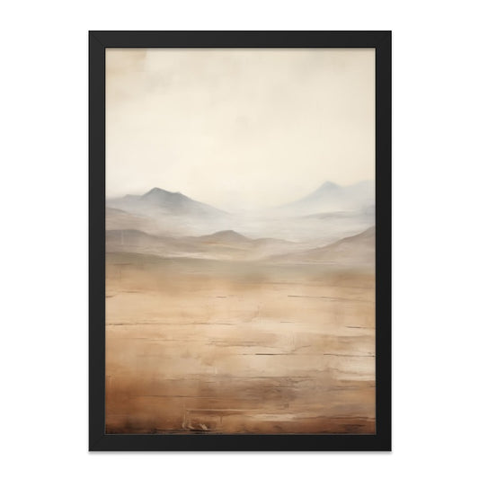 Abstract Mountain Wall Art, Modern Landscape Print, Beige Brown Painting, Minimalist Home Decor, Nature Art Print, Large Wall Art - Tawshia