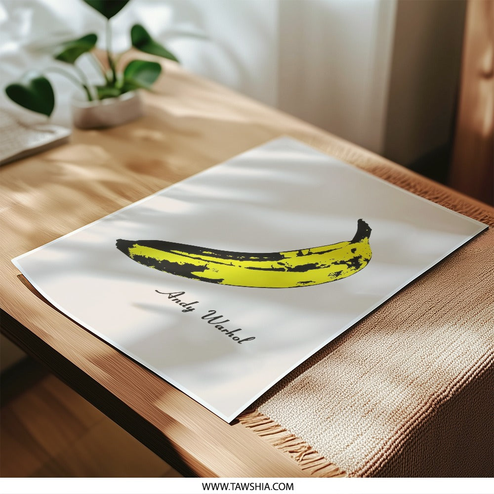Andy Warhol Banana Photographic Print, Pop Art Wall Decor, Fruit Illustration, Modern Art Print, Home Decor - Tawshia