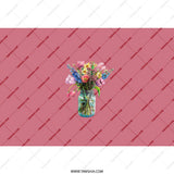 Floral Bouquet Tumbler, Mason Jar Flowers Cup, Spring Flower Tumbler, Tumbler with Straw, Colorful Flowers Design - Tawshia
