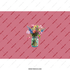 Floral Bouquet Tumbler, Mason Jar Flowers Cup, Spring Flower Tumbler, Tumbler with Straw, Colorful Flowers Design - Tawshia