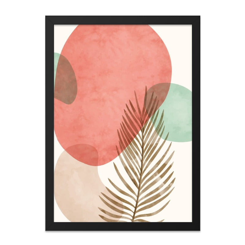 Abstract Botanical Wall Art, Mid Century Modern Print, Minimalist Palm Leaf Decor, Earth Tone Art Print, Living Room Wall Decor - Tawshia