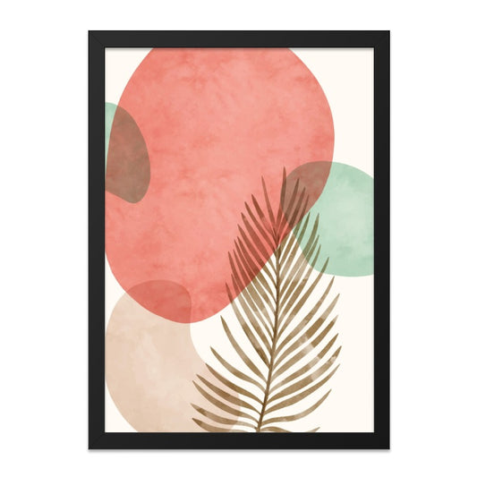 Abstract Botanical Wall Art, Mid Century Modern Print, Minimalist Palm Leaf Decor, Earth Tone Art Print, Living Room Wall Decor - Tawshia