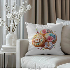 Floral Cookie Pillow, Decorative Pillow, Flower Pillow, Unique Pillow, Home Decor Pillow, Accent Pillow, Cute Pillow - Tawshia