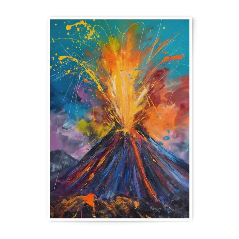 Volcano Eruption Photographic Print, Abstract Art Print, Colorful Wall Decor, Mountain Landscape Photography, Modern Art Print - Tawshia