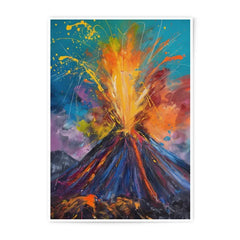 Volcano Eruption Photographic Print, Abstract Art Print, Colorful Wall Decor, Mountain Landscape Photography, Modern Art Print - Tawshia