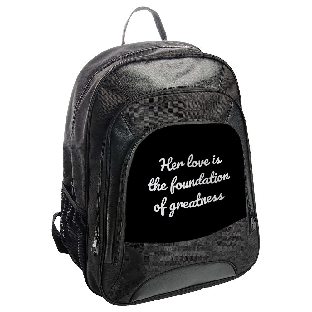 Inspirational Quote Backpack, Her Love is Greatness Backpack, Motivational Backpack, Positive Vibes Backpack, School Backpack - Tawshia