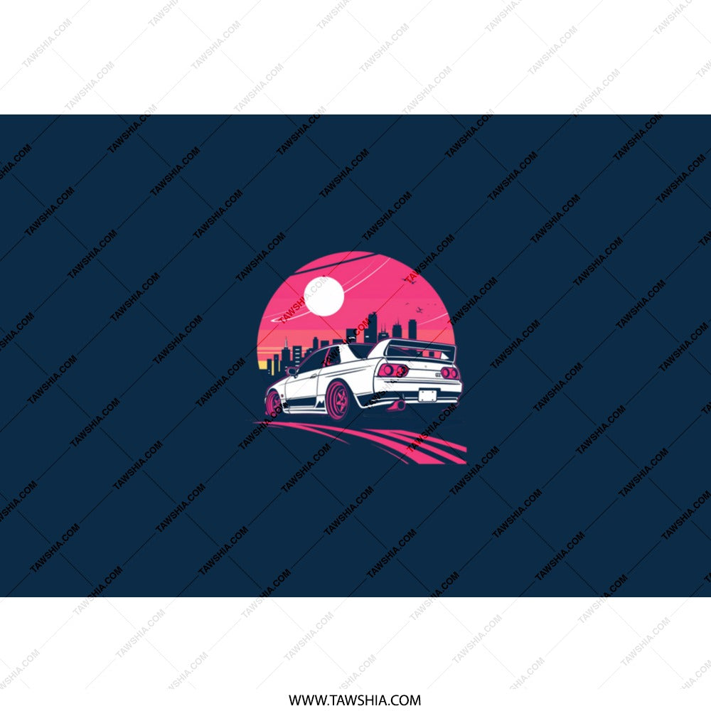 Skyline GT R32 Tumbler, JDM Japanese Car Gift, Retro Wave Design, Cityscape, Vaporwave Style, Car Enthusiast Gift, Cool Drinks Tumbler - Tawshia