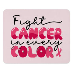 Cancer Awareness Mouse Pad, Fight Cancer Design, Pink Ribbon Gift, Motivational Office Decor, Breast Cancer Support - Tawshia