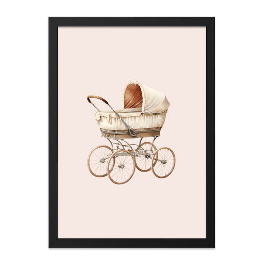 Vintage Baby Carriage Wall Art, Antique Pram Print, Nursery Decor, Unique Baby Shower Gift, Elegant Baby Room Art Print - Tawshia