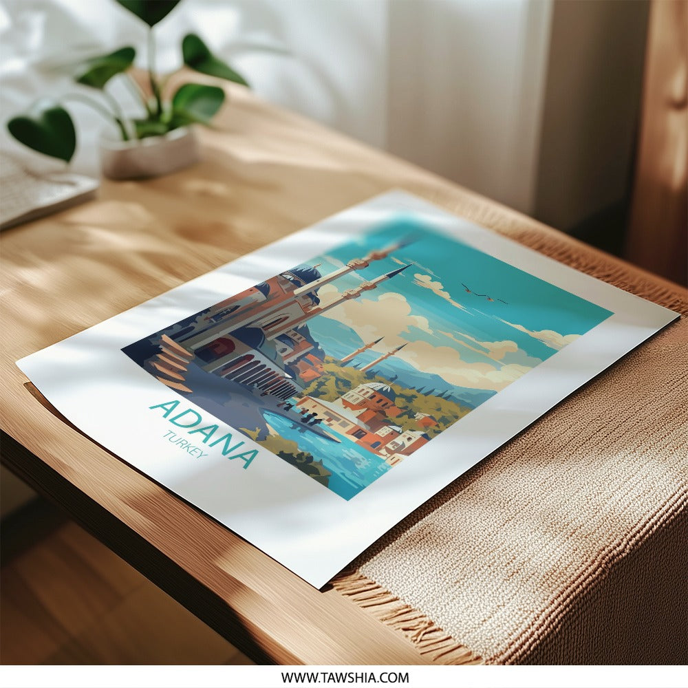 Adana Turkey Photographic Print, Travel Poster Art, Cityscape Wall Decor, Turkish Landmark Photography, Home Decor Souvenir - Tawshia