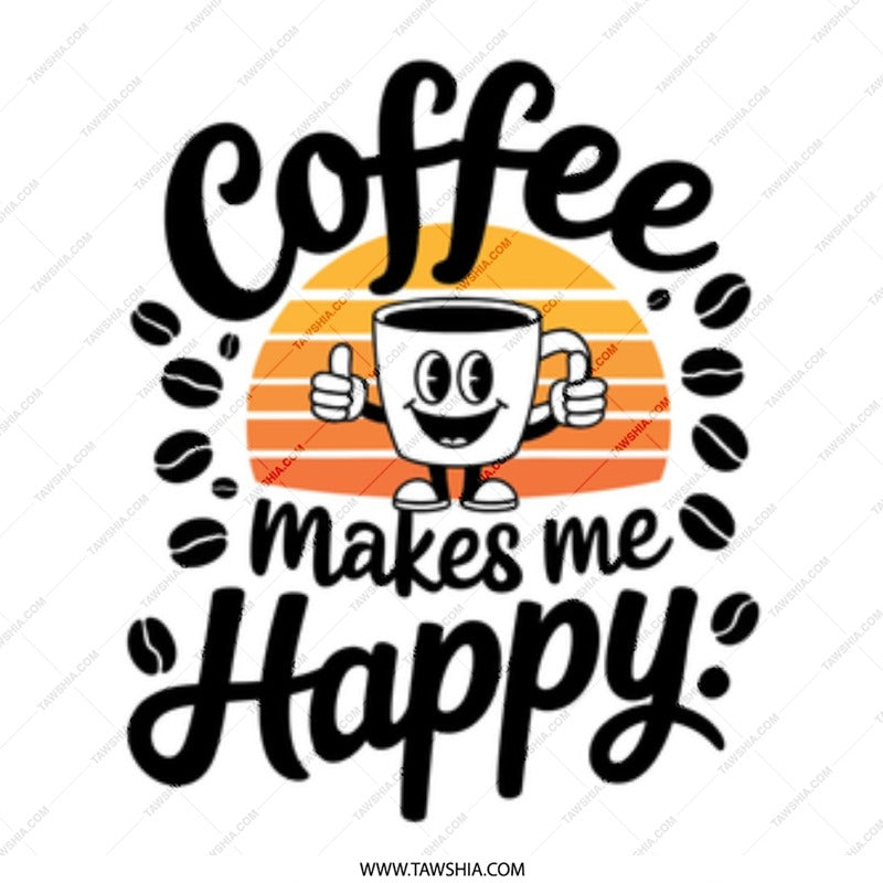 Coffee Makes Me Happy Mug, Cute Coffee Cup, Coffee Lover Gift, Funny Coffee Mug, Novelty Mug, Gift for Friend, Caffeine Mug, Cute Mug - Tawshia