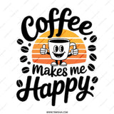 Coffee Makes Me Happy Mug, Cute Coffee Cup, Coffee Lover Gift, Funny Coffee Mug, Novelty Mug, Gift for Friend, Caffeine Mug, Cute Mug - Tawshia