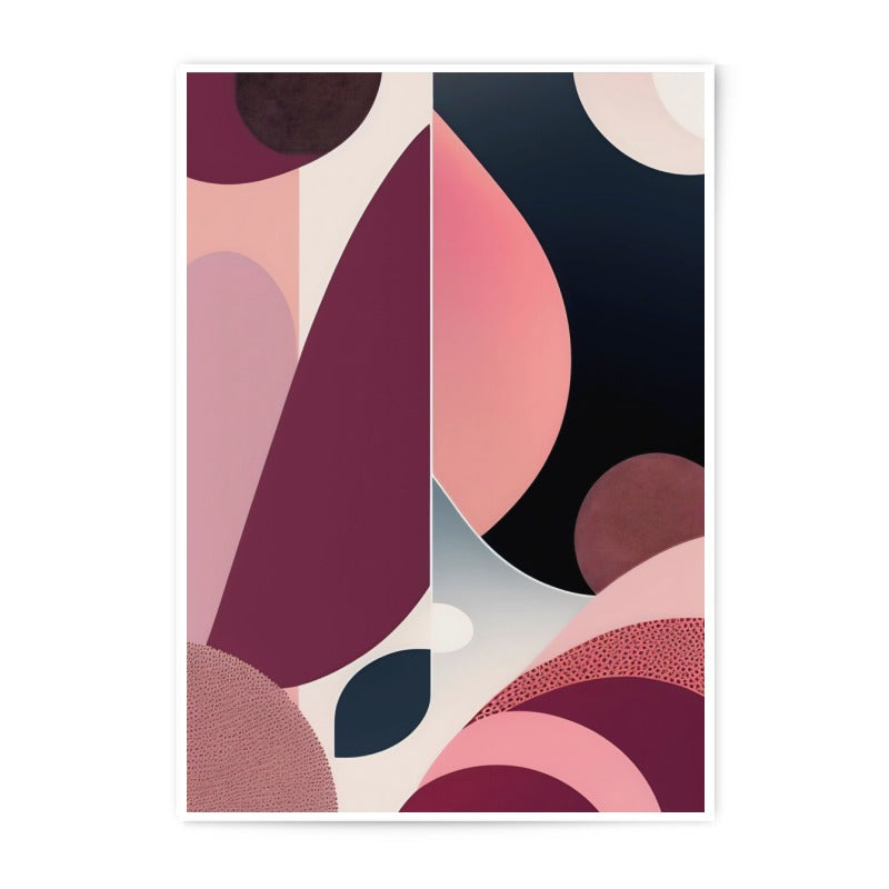 Abstract Art Photographic Print, Modern Art Print, Geometric Shapes Art, Pink Wall Decor, Contemporary Home Decor, Wall Art - Tawshia