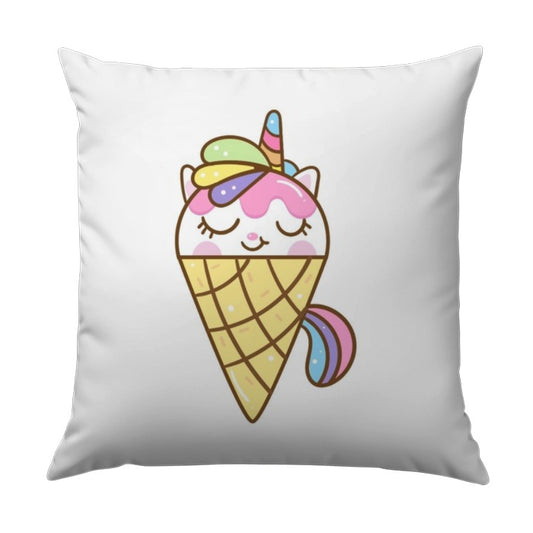 Ice Cream Unicorn Pillow, Kawaii Decor, Cute Throw Pillow, Sweet Dreams, Kids Room Decor, Gift for Unicorn Lover, Pastel Pillow - Tawshia